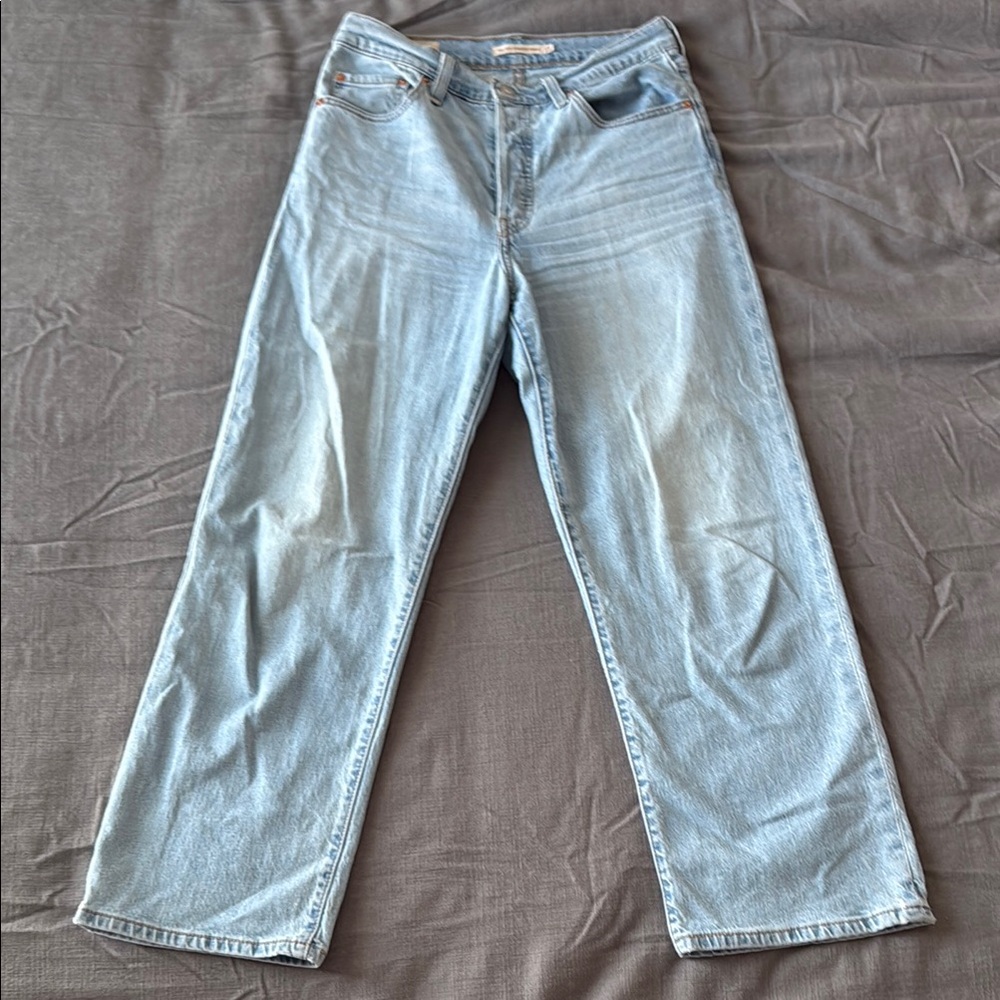 Levi's Light Blue Ribcage Straight Ankle Jeans